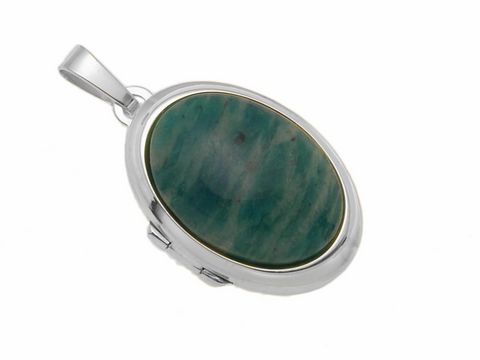 Amazonit Cabochon - Sterling Silber Medaillon