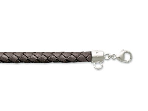 Thomas Sabo X0054-008-2-M charms carrier Armband 21cm Silber rhod. + Leder braun