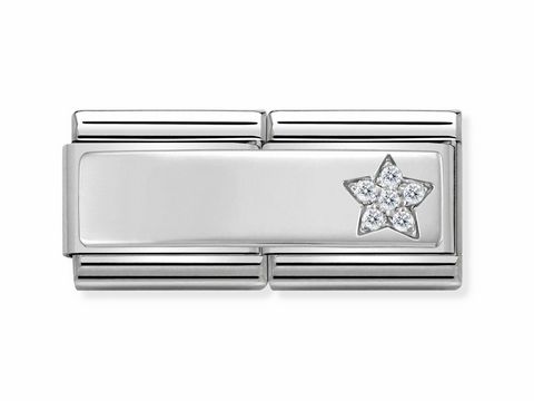 NOMINATION 330731 10 - DOUBLE Classic Silver Shine Stern Zirkonia