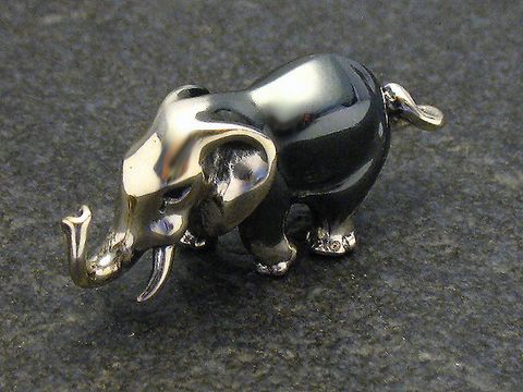 Elefant - Silber Tier stehend + plastisch - 26 mm