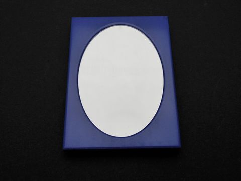 Bilderrahmen magnetisch 6,5 x 5,5 cm - blau - fr 5,2 x 3, 4cm Bilder - Gravur