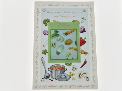 Geburtstagskarte - Karte mit befllbaren Beutel - Suppentopf