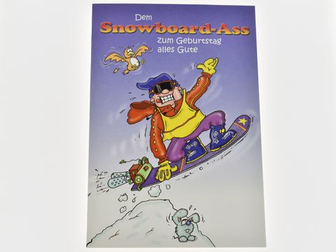 Geburtstagskarte - Snowboardfahrer