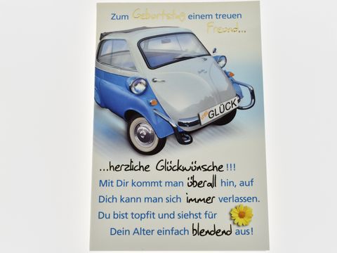 Geburtstagskarte - Kleines Auto Cabrio