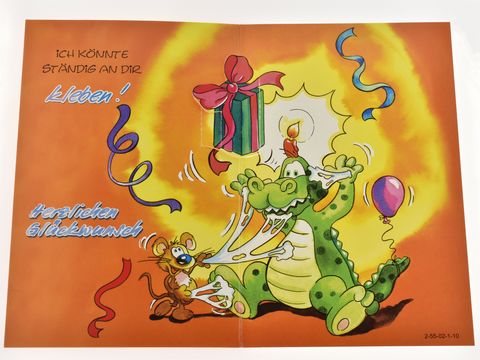 Geburtstagskarte - Lustiger Dino (Comic)