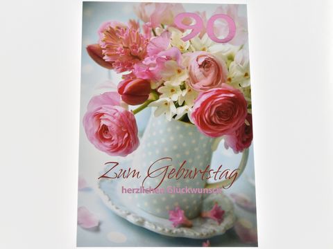 Geburtstagskarte - Blumenstrau im Krug