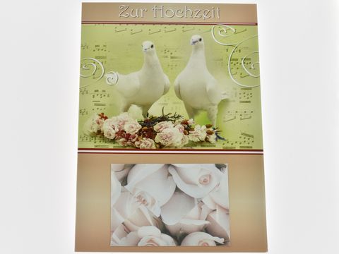 Hochzeitskarte - Karte mit Umschlag mit Tubchen und Rosen
