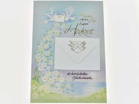 Hochzeitskarte - Karte mit Umschlag und Tubchen