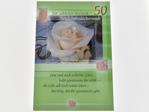 Hochzeitskarte - Rosafarbende Rose