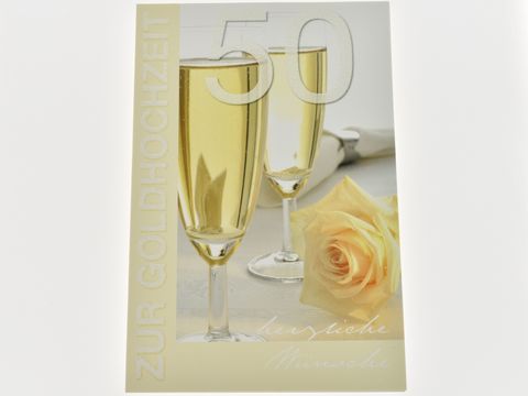 Hochzeitskarte - Zwei Sektglser mit Rose