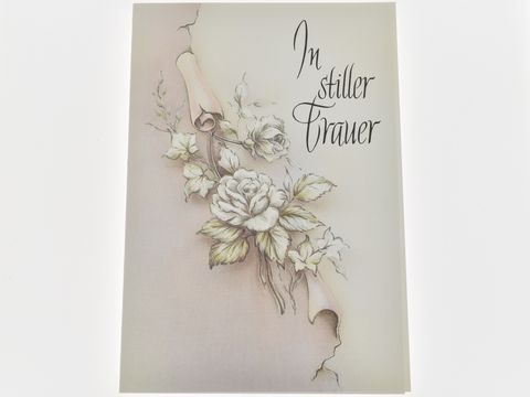 Trauerkarte - Gezeichnete Blume
