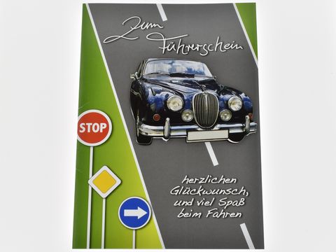Glckwunschkarte - Oldheimer, Verkehrsschilder
