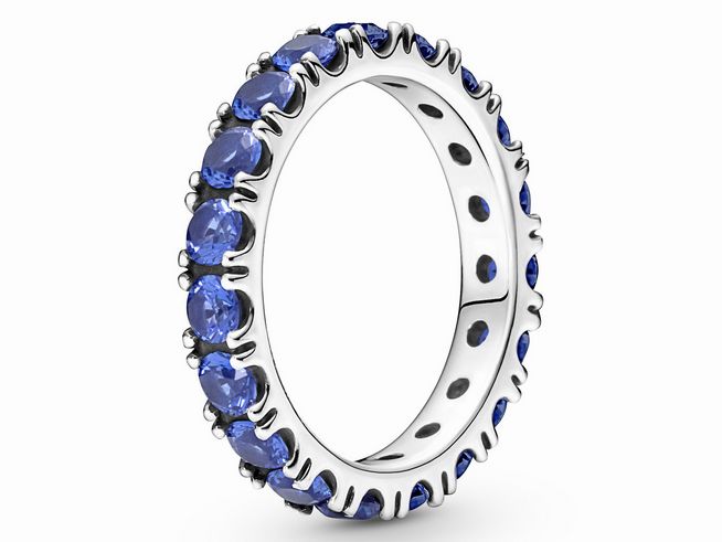 Pandora Ring 190050C02-48 - Eternity - Sterling Silber - Kristall - Blau - Gr. 48