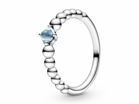 Pandora - Silber Metallperlen Ring - 198867C01-48 - Ring - Crystals - Blue - Gr. 48