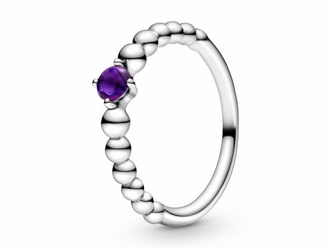 Pandora - Silber Metallperlen Ring - 198867C03-50 - Ring - Crystals - Purple - Gr. 50
