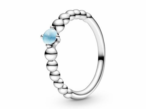 Pandora - Silber Metallperlen Ring - 198867C07-48 - Ring - Crystals - Blue - Gr. 48