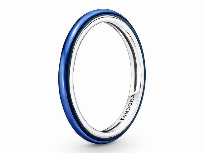 Pandora ME Ring - 199655C02-44 - Sterling Silber - Emaille - Blau - Gr. 44
