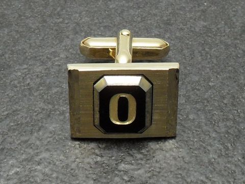 Buchstaben Manschettenknpfe vergoldet -O- Initialen