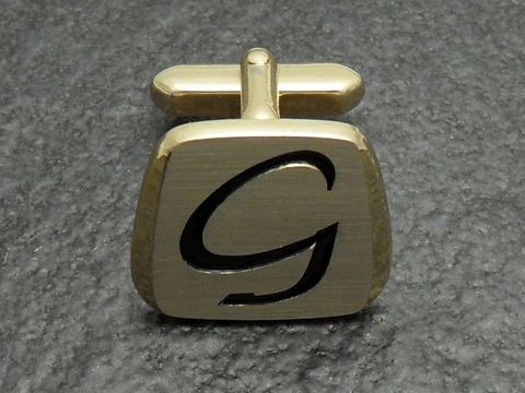 Buchstaben - Initialen Manschettenknpfe vergoldet -G-