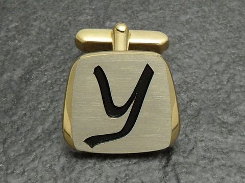 Buchstaben - Initialen Manschettenknpfe vergoldet -Y-