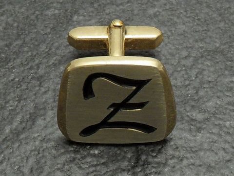 Buchstaben - Initialen Manschettenknpfe vergoldet -Z-