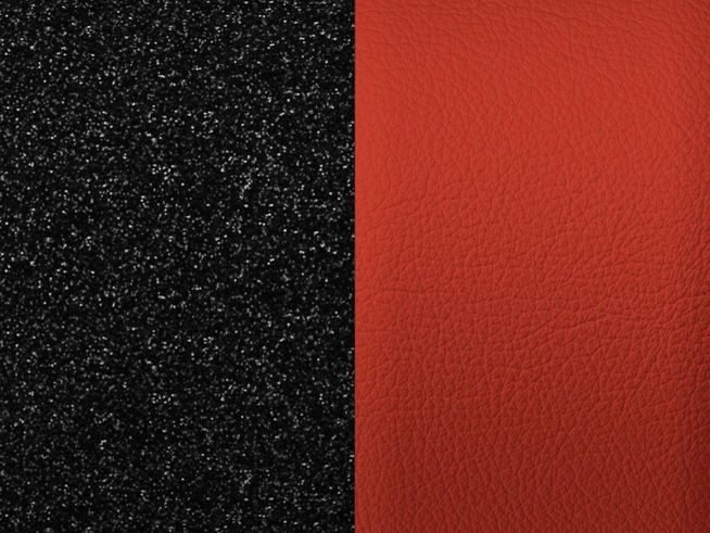 Les Georgettes Leder Ringeinlage fr 12 mm Ringe - CG000 - Black Glitter-Red