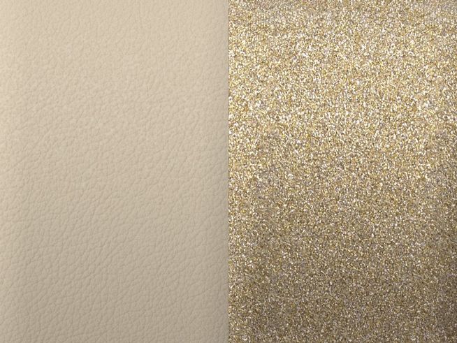 Les Georgettes Leder Ringeinlage fr 8 mm Ringe - C4000 - Cream-Gold Sequins