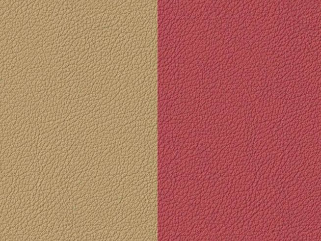 Les Georgettes Sand-Rosenholz EA000 - Leder Armreif Einlage 14 mm - Sand Beige-Rosenholz & Pink-Rot