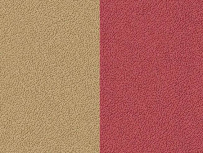 Les Georgettes Sand-Rosenholz EA000 - Leder Armreif Einlage 8 mm - Sand Beige-Rosenholz & Pink-Rot