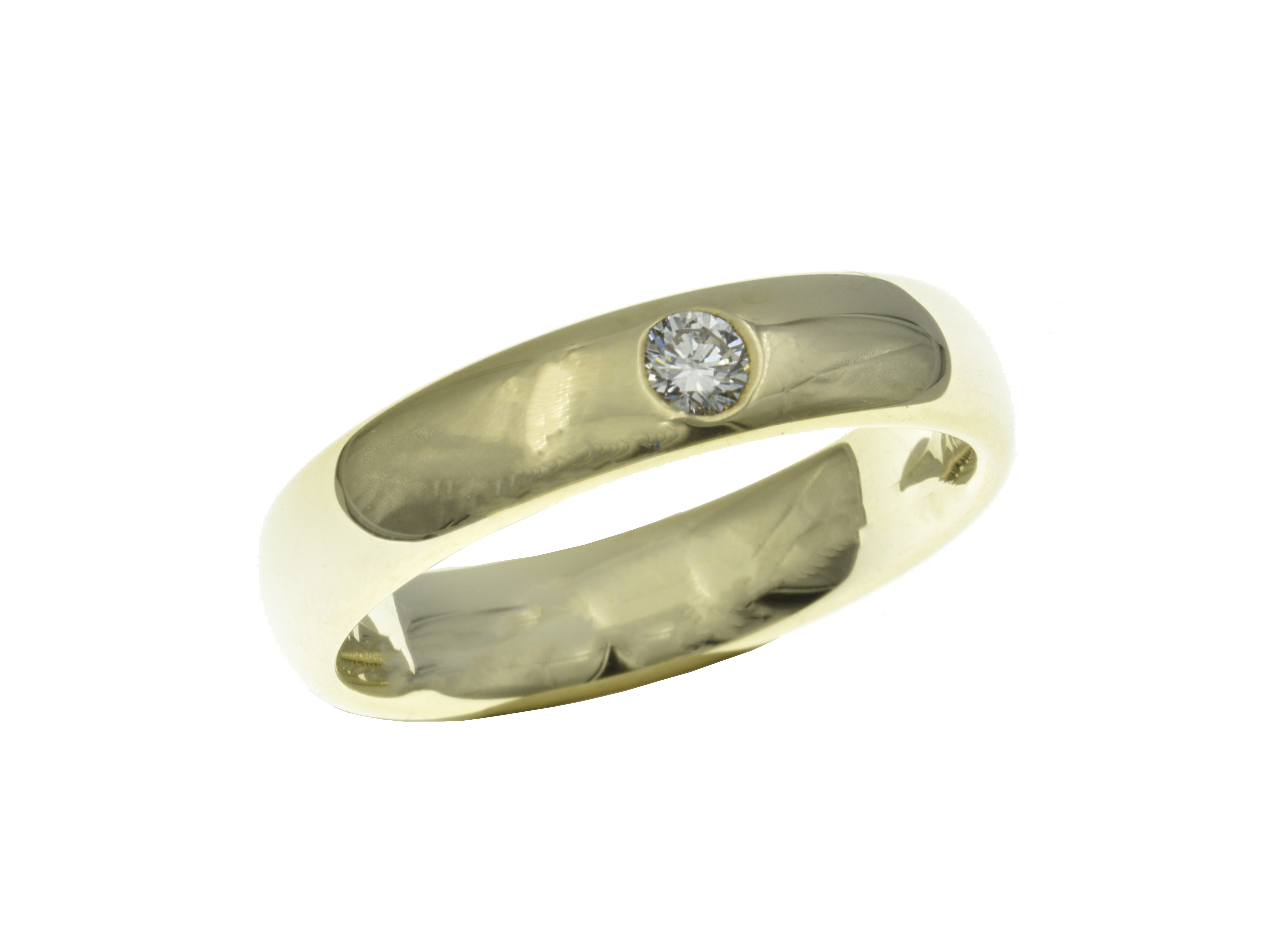 Gold 585 Ring - pure - Brillant - Gr. 59 - Goldring poliert