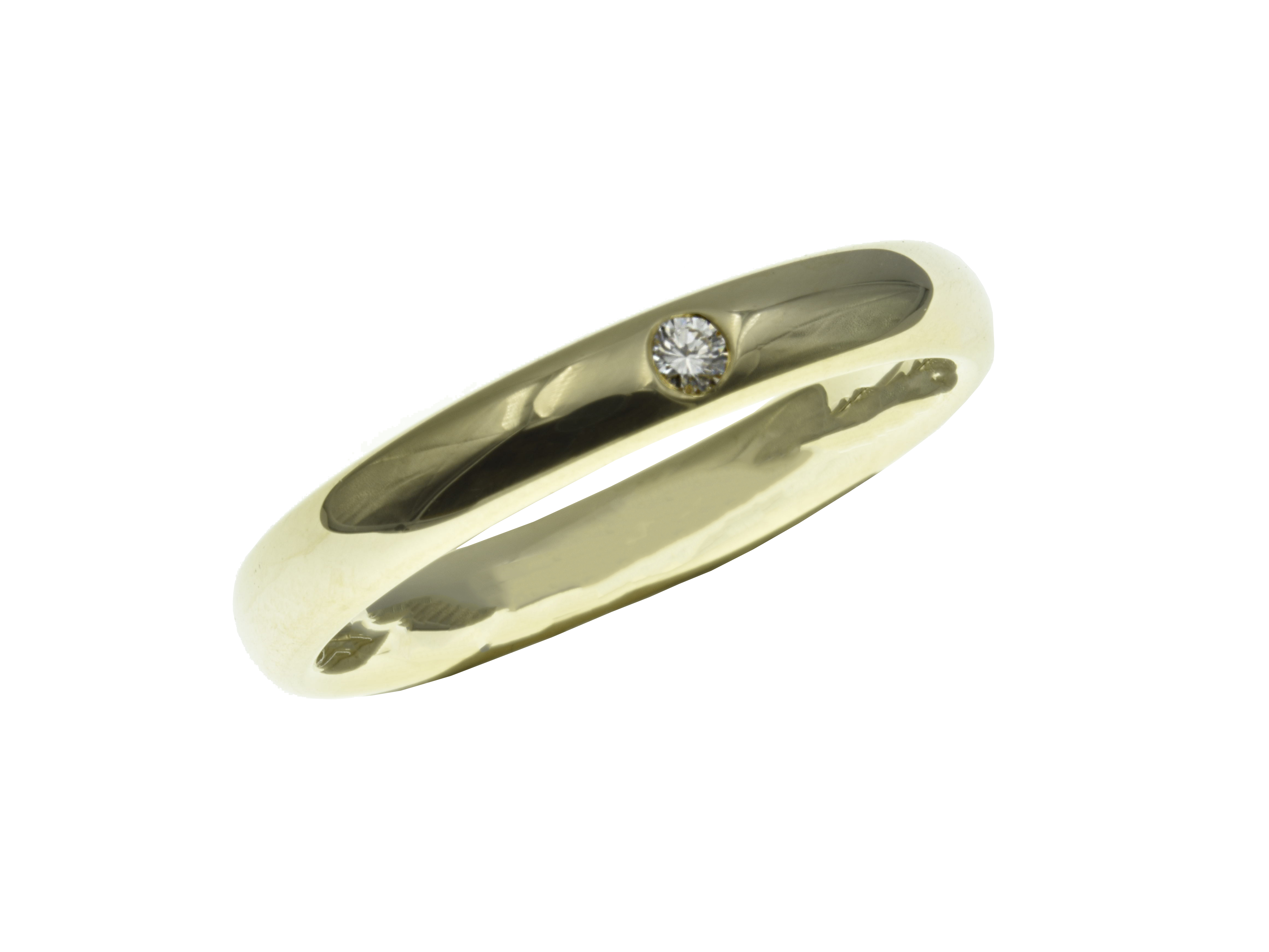 Gold 585 Ring - pure - Brillant - Gr. 58 - Goldring poliert