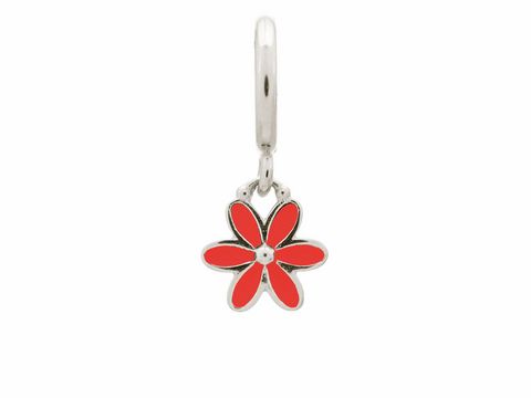 Endless 43269-5 - Red Enamel Flower Drop - Silber charms