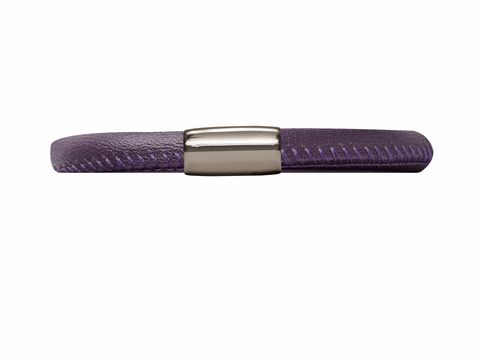 Endless Lederarmband - 12106-19 cm - Purple Single - Edelstahl Silber