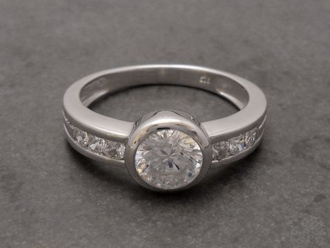 Design Ring elegant - Sterling Silber rhod. Zirkonia - Gre 48