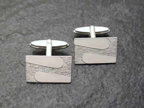 Manschettenknpfe echt Silber rhodiniert - Design  - cufflinks