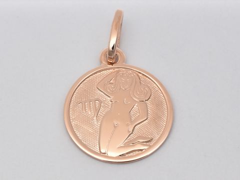 Jungfrau - Sterling Silber ros vergoldet Sternzeichen - poliert - 14 mm