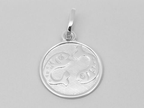 Fisch - Sterling Silber Sternzeichen - poliert - 14 mm