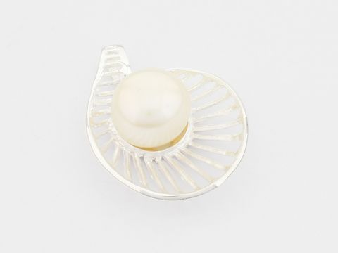Anhnger - Perle in Muschel - Silber - stilistisch - Zuchtperle
