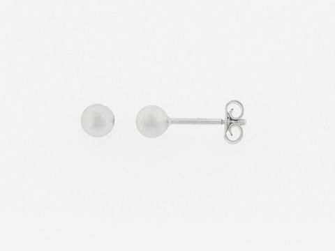 Silber Ohrringe - Kugel - Silber - 4 mm - Stecker