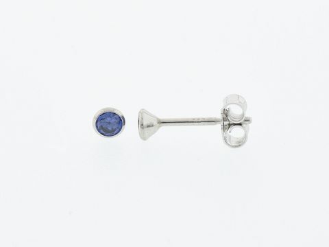 Silber Ohrringe - Kelch - Silber - 3,3 mm - Zirkonia blau - Stecker