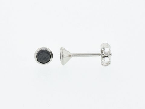 Silber Ohrringe - Kelch - Silber - 4,3 mm - Zirkonia schwarz