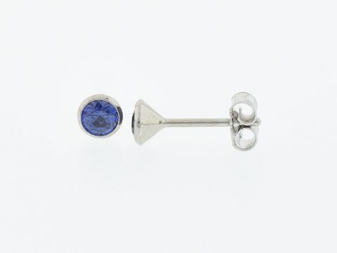 Silber Ohrringe - Kelch - Silber - 4,3 mm - Zirkonia blau - Stecker