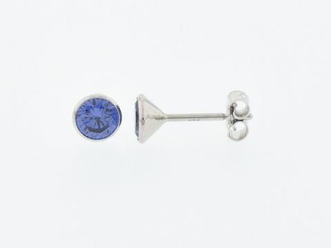 Silber Ohrringe - Kelch - Silber - 5,2 mm - Zirkonia blau - Stecker