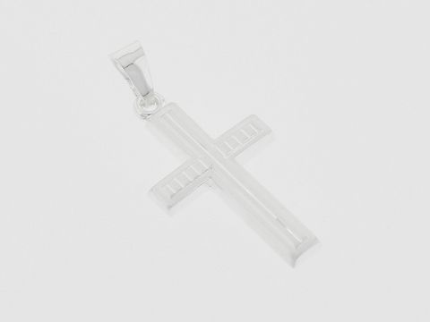 Kreuz Silber Anhnger - modisch - teilmattiert - diamantiert