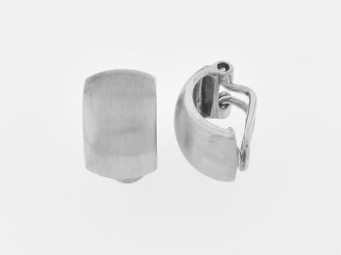 Silber Ohrclip - rhodiniert - klassisch - 1,3 cm