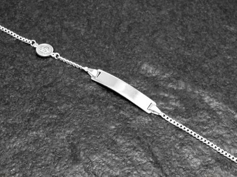 Identitts Armband Gravurarmband mit Schutzengel - Sterling Silber 12 cm - 14 cm