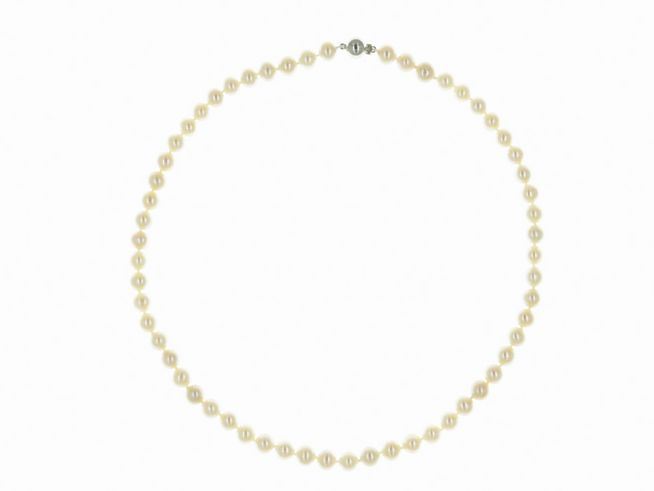 Perlenkette  45 cm - Wei - Swasser Zuchtperlen