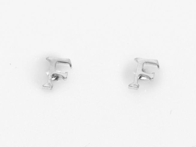 Ohrringe Ohrstecker - Buchstabe F - Silber 925 - Initialien