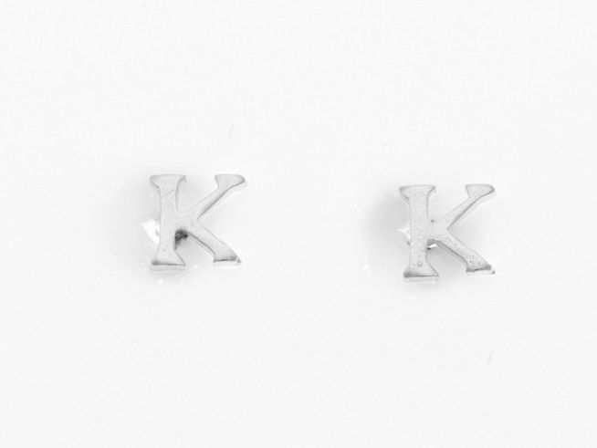 Ohrringe Ohrstecker - Buchstabe K - Silber 925 - Initialien