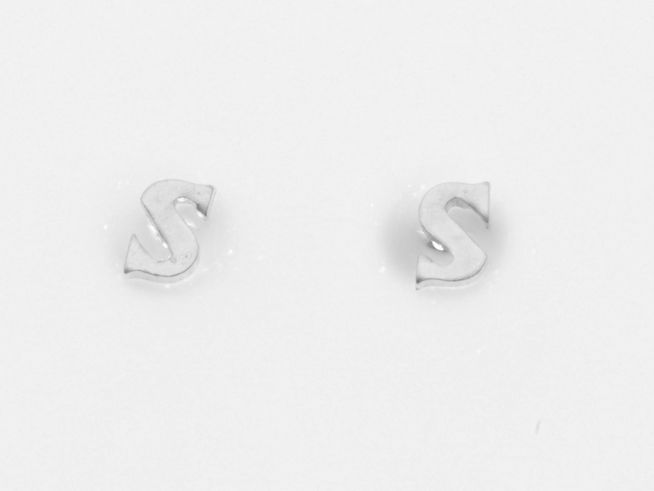 Ohrringe Ohrstecker - Buchstabe S - Silber 925 - Initialien